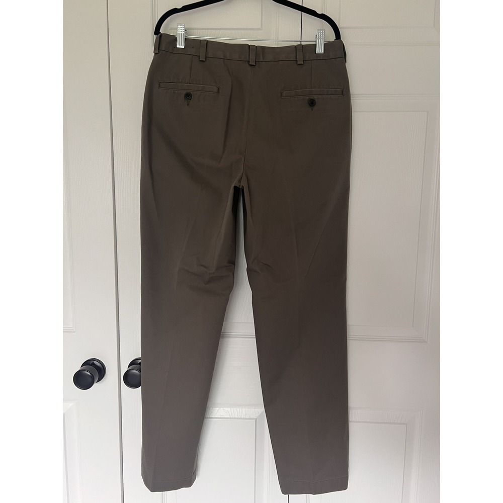 Brooks Brothers Advantage Chino Clark Pants 34W/32L 100% Cotton in Grey/Taupe - Picture 4 of 13